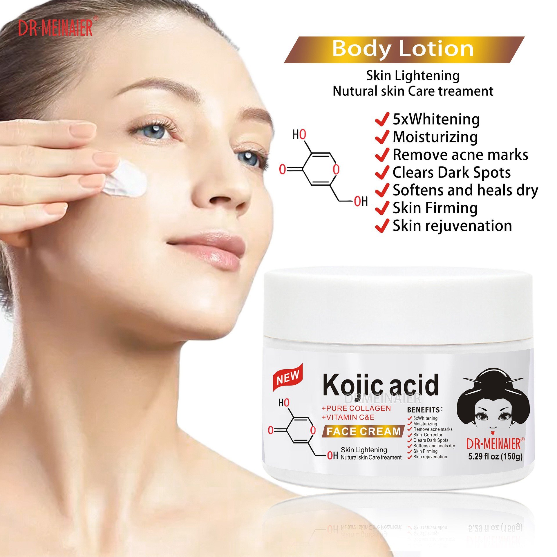 Wholesales Kojic Acid Face Cream Vitamin C Deep Nourishing Hydrating Moisturizing Anti wrinkle skincare Whitening cream