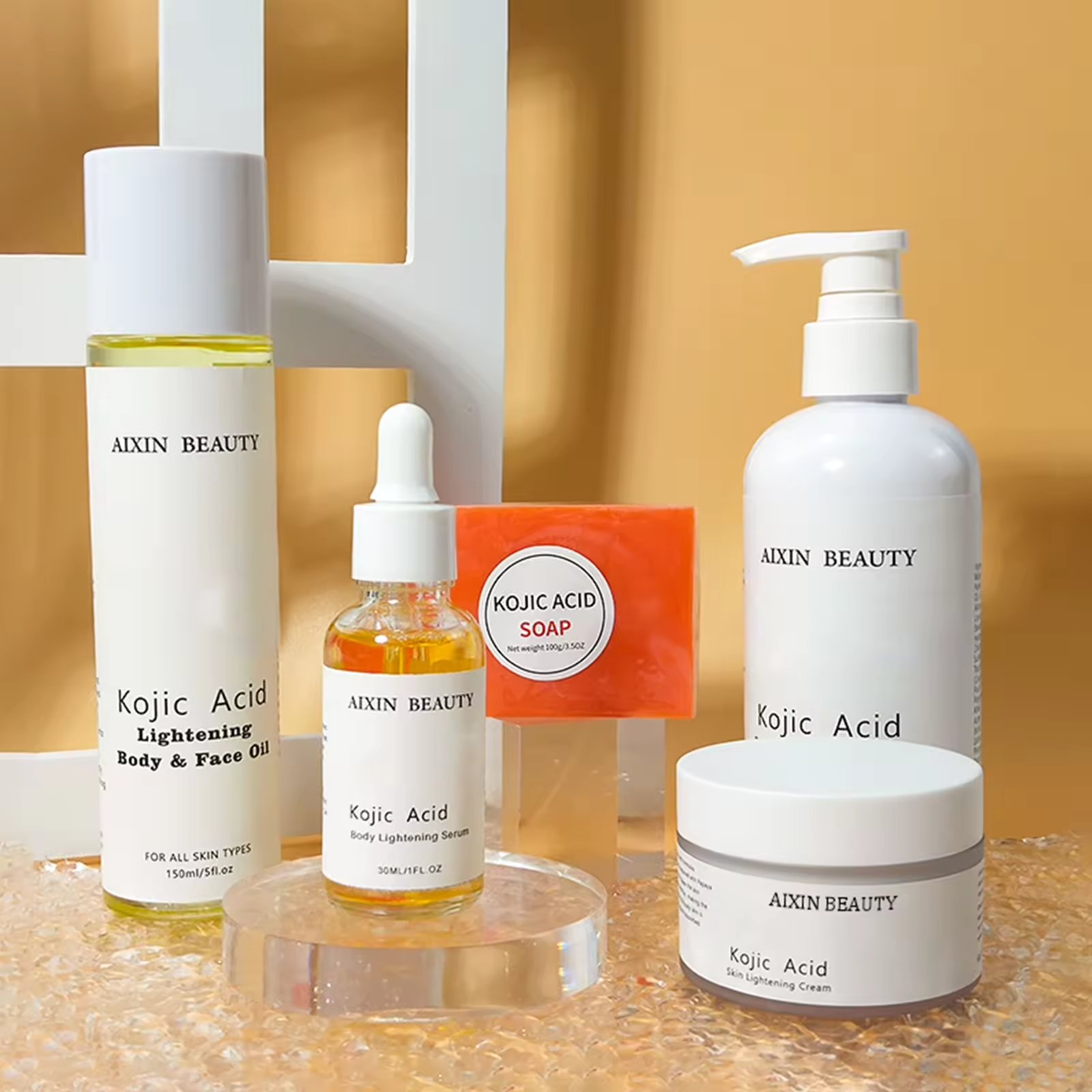 Private Label Whitening Kojic Acid Soap Face Cleanser Remove Dark Spots Kojic Acid Face Cream Kojic Acid Skin Care Set