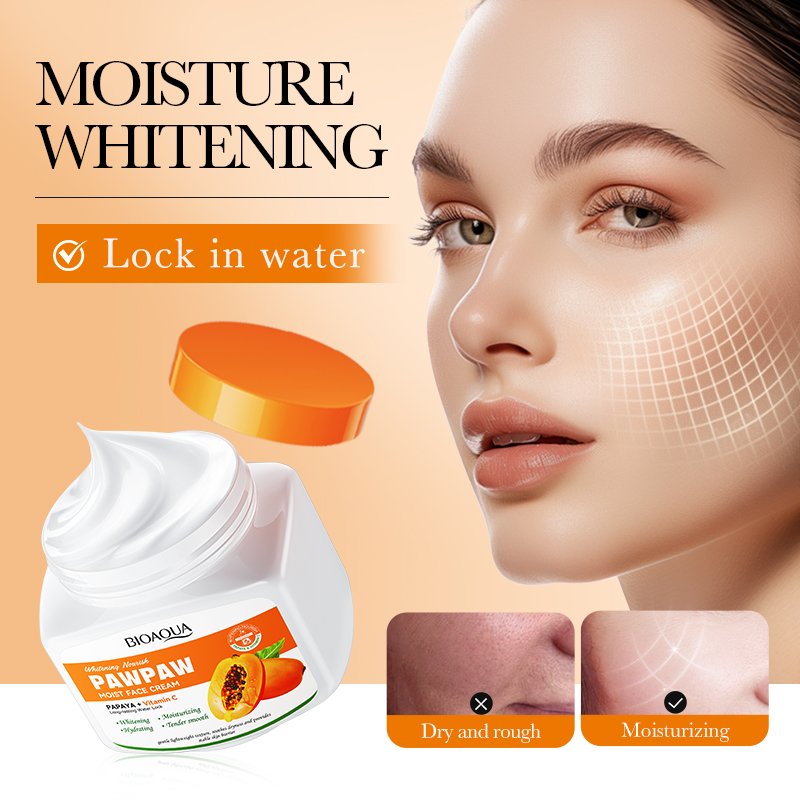 BIOAQUA Private Label Papaya Moisturizing Face Cream Skin Care Whitening Lotion Anti-Aging Brightening Cream