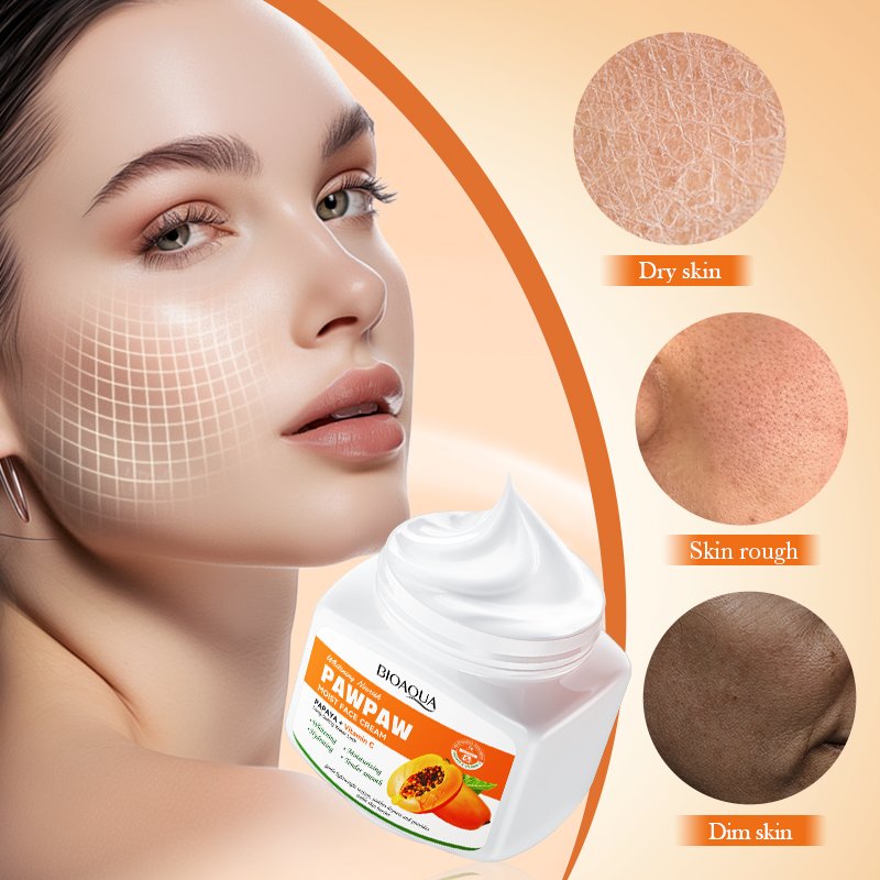 BIOAQUA Private Label Papaya Moisturizing Face Cream Skin Care Whitening Lotion Anti-Aging Brightening Cream