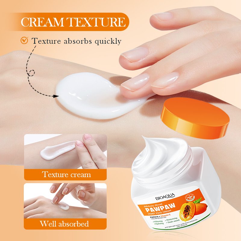 BIOAQUA Private Label Papaya Moisturizing Face Cream Skin Care Whitening Lotion Anti-Aging Brightening Cream