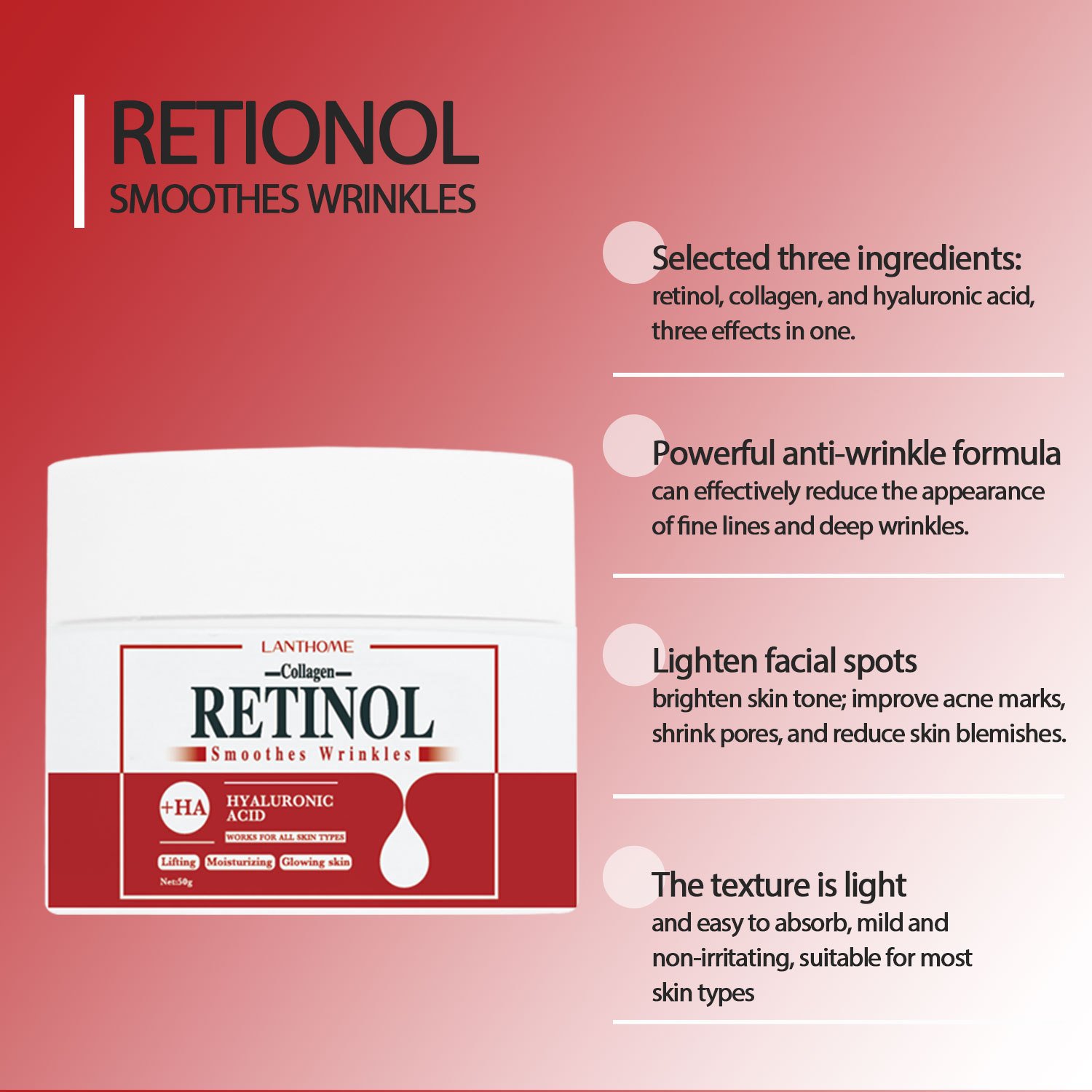Beauty Favourite's Retinol Collagen Hydrating Anti Aging Whitening Beauty Skin Care Face Cream