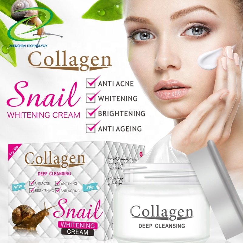 Best Private Label Women Moisturizing Brightening Skin Care Face Whitening Cream Beauty Anti Aging Collagen Snail Face Cream
