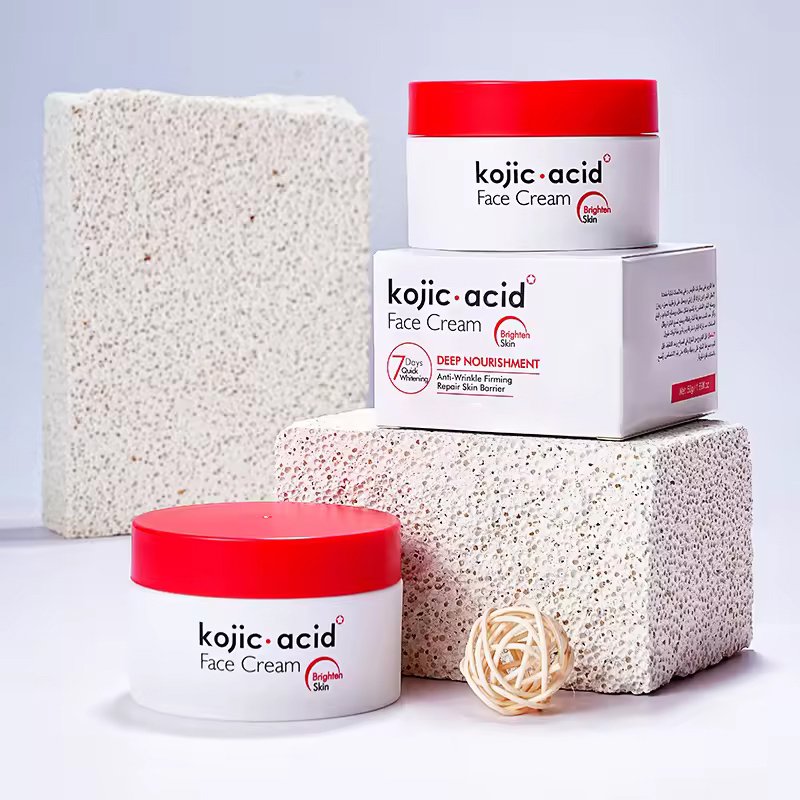 OEM ODM 7 Days Whitening Face Cream Kojic Acid Dark Spot Lightening Cream Day and Night Whitening Kojic Acid Facial Cream