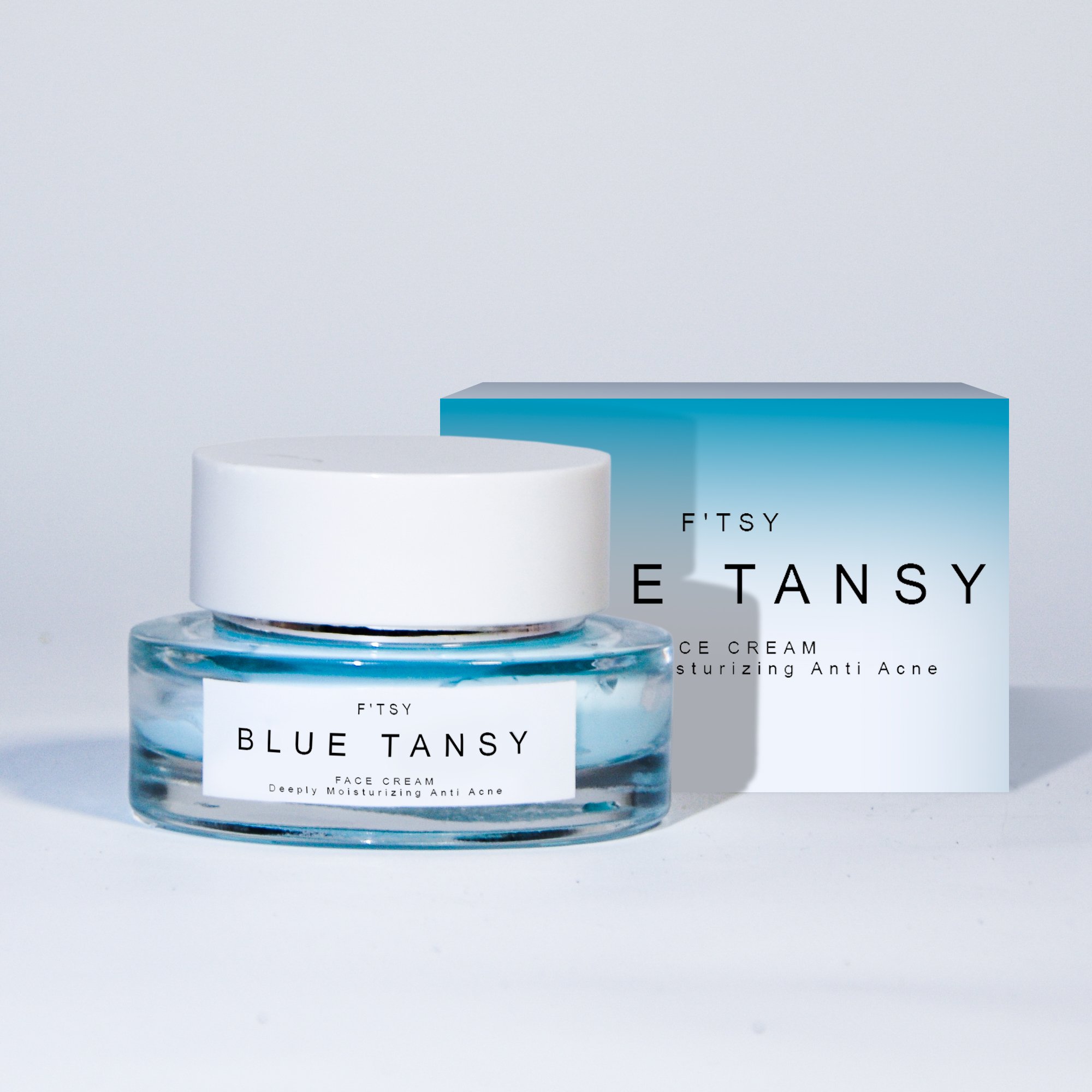 Custom Logo Manufacturer Acne Treatment Skin Care Calming Moisturizing Repairing Reduce Redness Renew Blue Tansy Face Cream