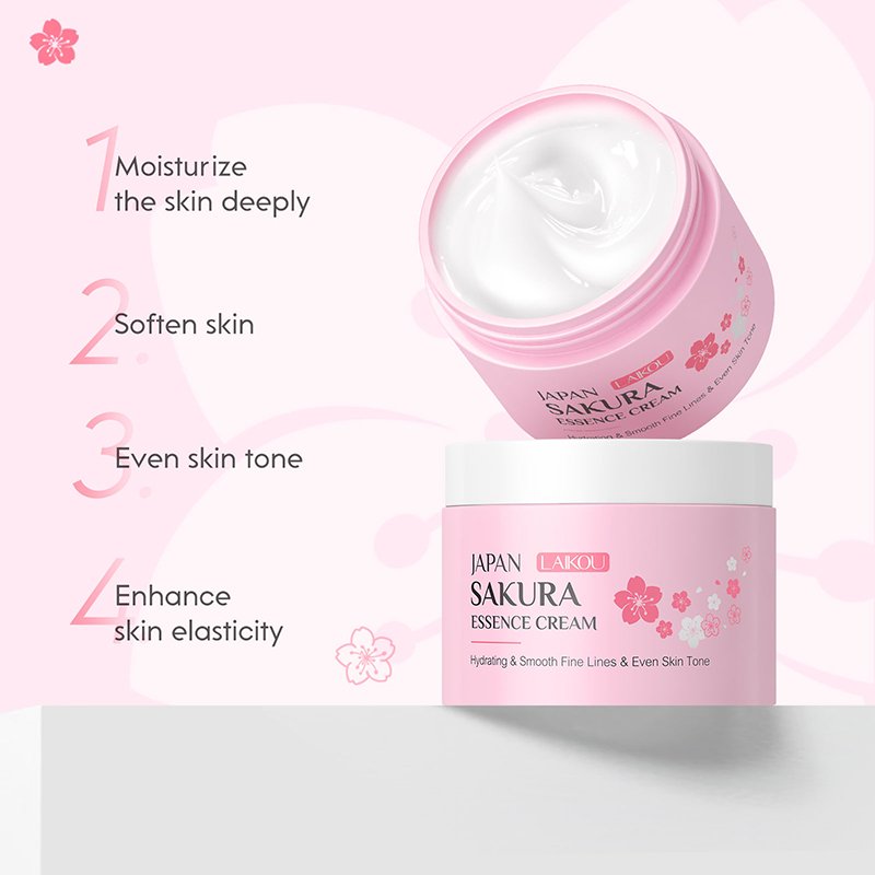 Organic Natural Cherry Blossom Face Cream & Lotion Moisturizing Firming Rejuvenating Essence Cream