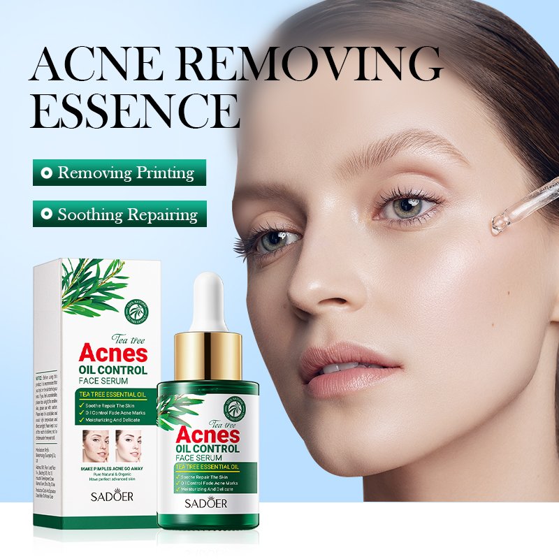 OEM ODM SADOER Natural Tea Tree Extract Acne Treatment Face Care Oil Control Toner Face Cream Serum Facial Mask Face Care Set