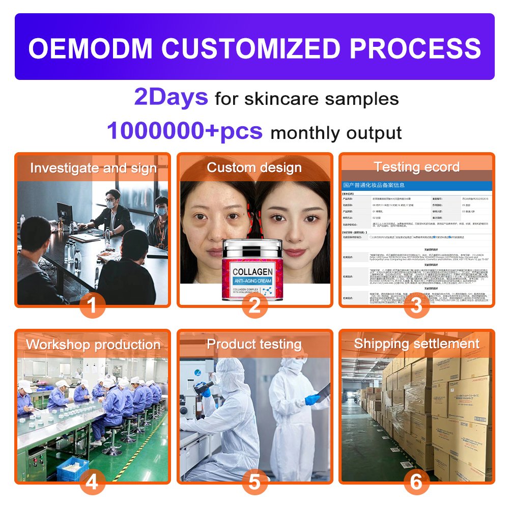Private Label Organic Skin Anti Aging Wrinkle Lightening Whitening Collagen rejuvinating Face Cream For Face Black Skin