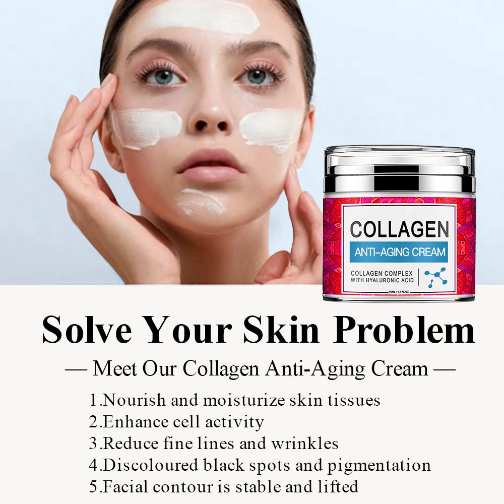 Private Label Organic Skin Anti Aging Wrinkle Lightening Whitening Collagen rejuvinating Face Cream For Face Black Skin