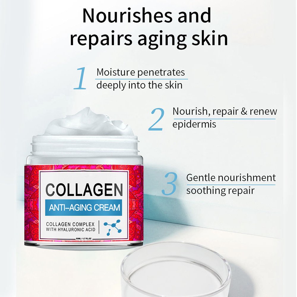 Private Label Organic Skin Anti Aging Wrinkle Lightening Whitening Collagen rejuvinating Face Cream For Face Black Skin