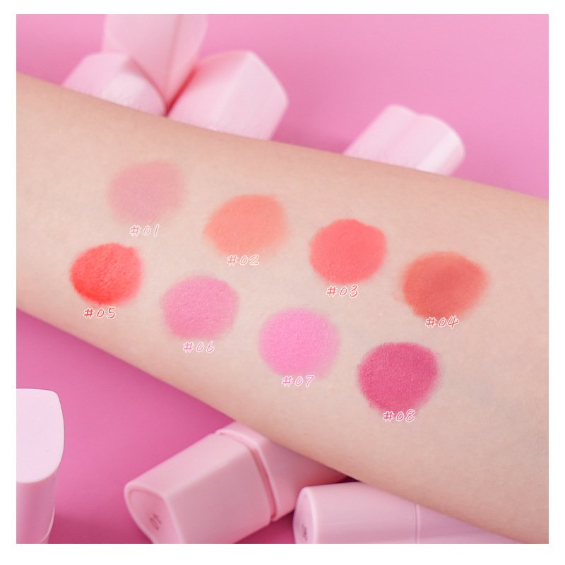 Newest Private Label Custom Vegan Smooth Lip Blusher Make Up Heart Cream Blush Stick