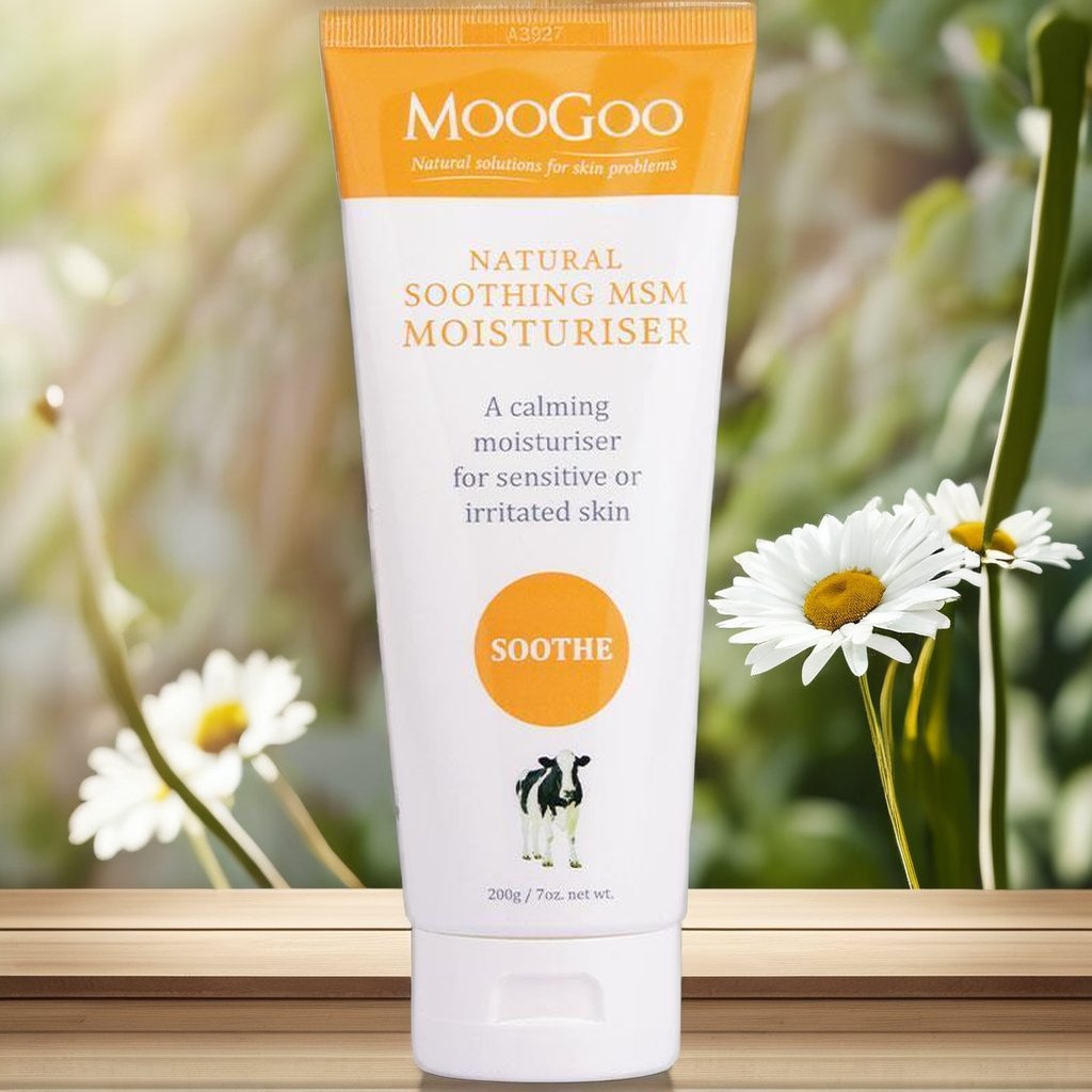 MooGoo 200g Natural Soothing MSM Face Cream & Lotion Moisturiser for Sensitive Skin