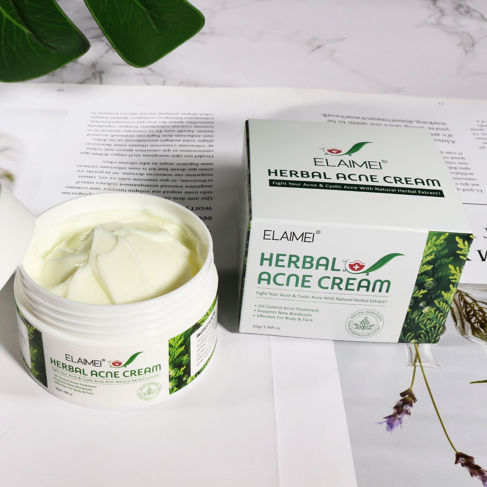Custom Logo Tea Tree Oil Face Cream Crema Hidratante Skin Care Moisturizing Scars Remove Cream Creme Visage Natural Acne Cream