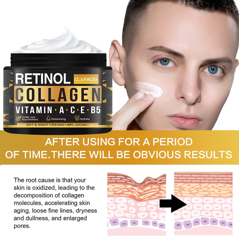 Retinol Cream Moisturizing Anti-wrinkle Aging Improve Skin Tone Vitamin C Day and Night Man Face Cream