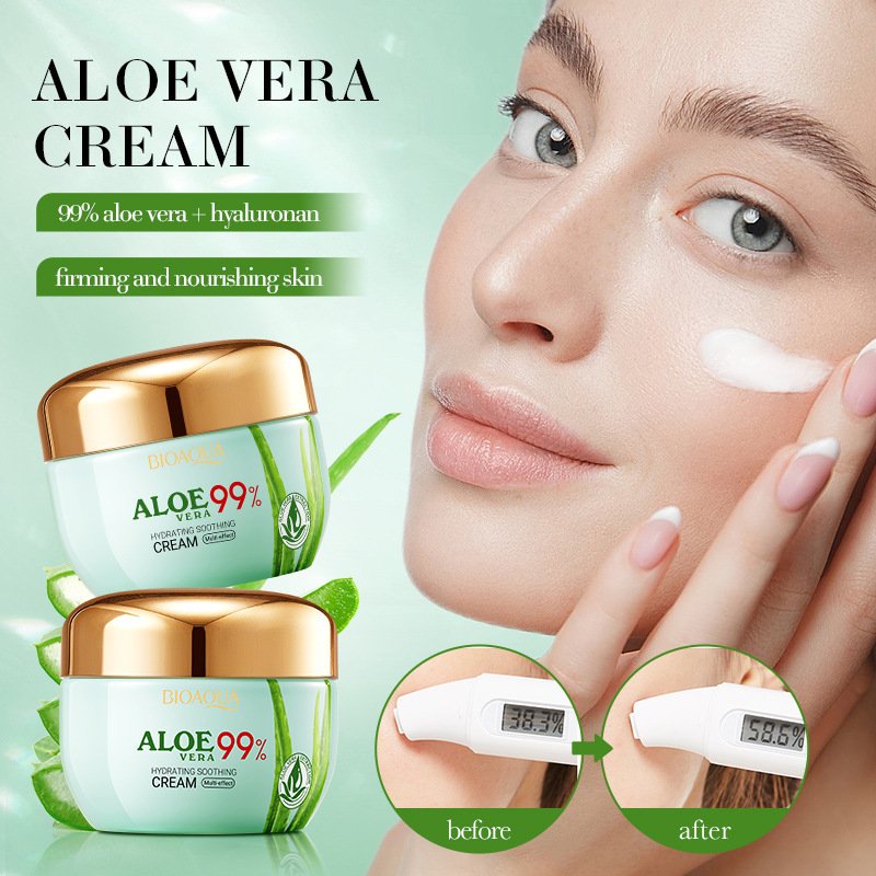 BIOAQUA Organic Natural Anti Dryness Hydrating Moisturizing Anti Aging Whitening Brighten Aloe Vera Face Cream