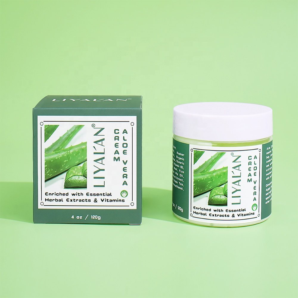 Custom Logo Beauty Repair Skin Moisturizing Lighten Spots Soothing After Sun Aloe Vera Face Cream