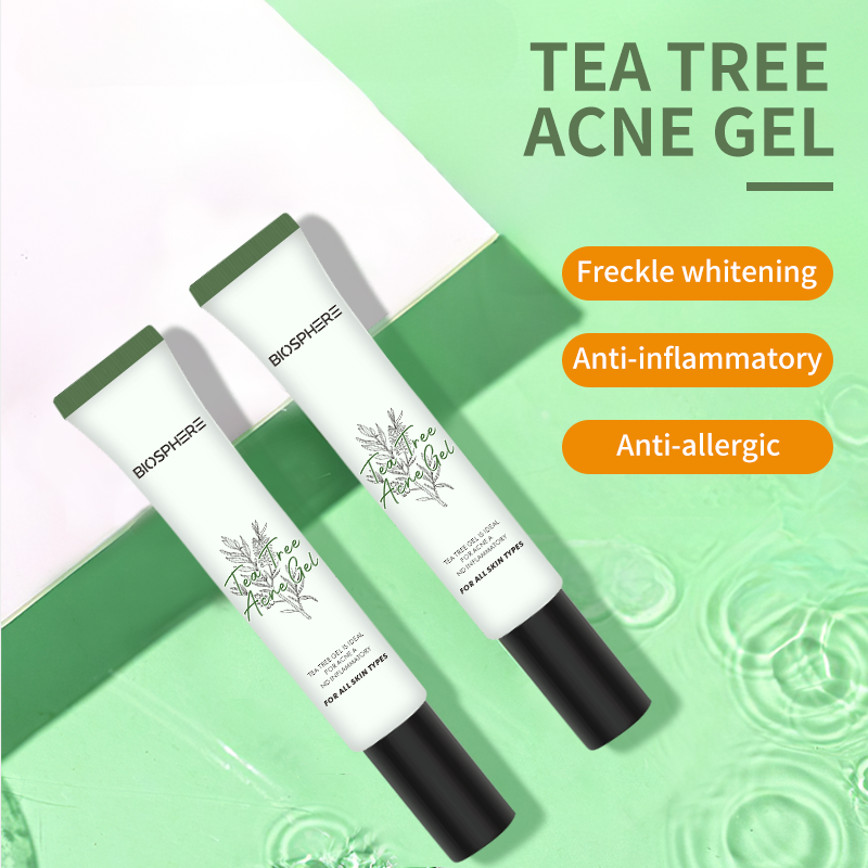 100% Vegan Organic Biosphere Facial Anti Acne Treatment Soothing Skin Care Face Cream Tea Tree Oil Acne Gel
