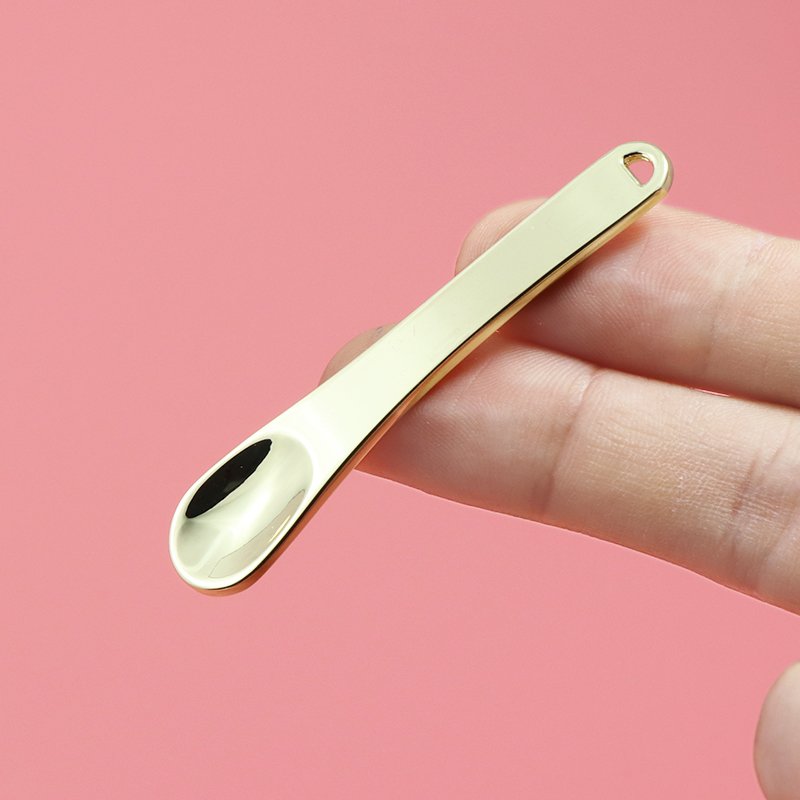 In stock face eye cream mask skin care spoon gold reusable mini metal cosmetic spatula