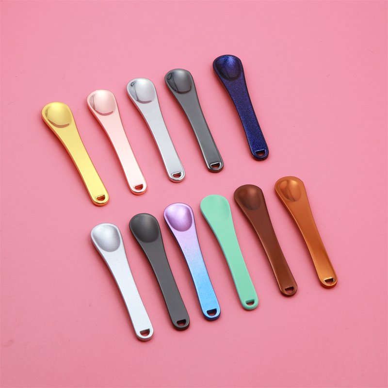 In stock face eye cream mask skin care spoon gold reusable mini metal cosmetic spatula