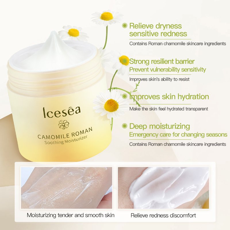 Private label Skin care products icesea moisture camomile roman Sensitive skin is soothed face cream face facial skin care cream
