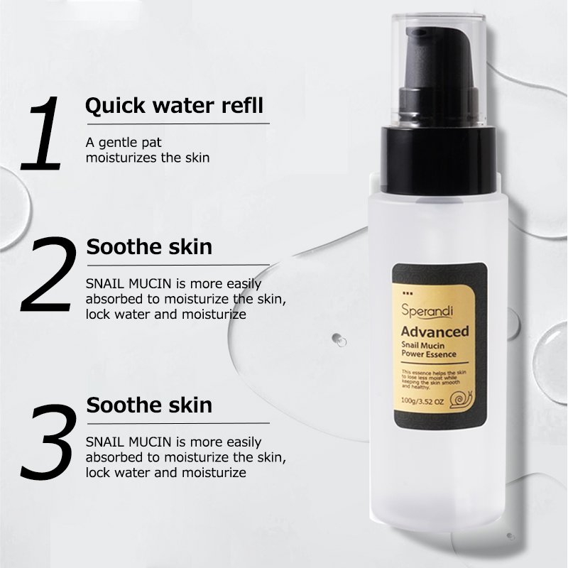 Chinese Suppliers 96% Organic Snail Mucin Hyaluronic Acid Glowing Spots Wrinkles Improve Whitening Snail Skin Care Face Serum