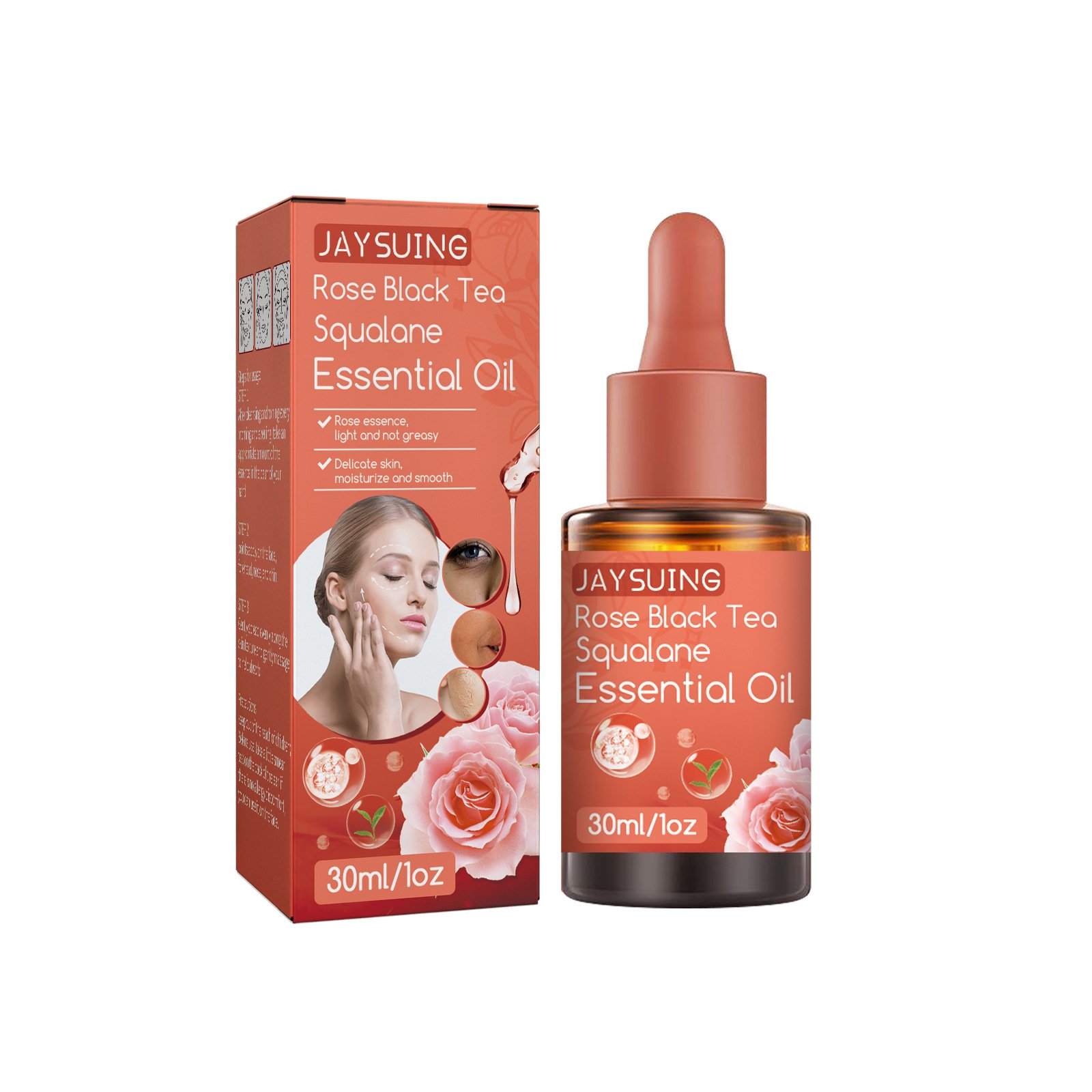 Rose black tea Squalane essence can prevent dullness, dry, moisturize, resist wrinkles, tighten, brighten and whiten skin