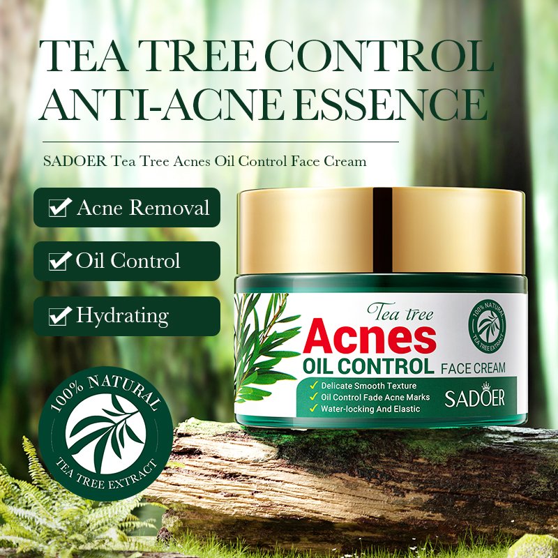 OEM OBM ODM SADOER Day And night natural tea tree acne treatment oil-control Beauty Face Cream For facial care