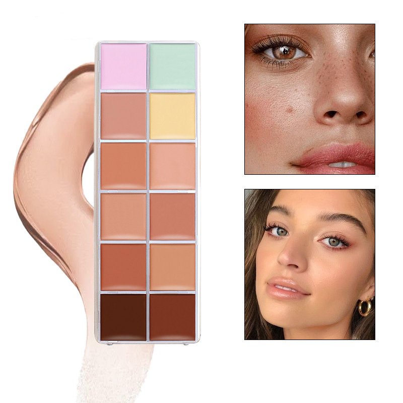 Private Label Pro 12 Color Nude Contour Cream Cover Face Foundation Cream Brighten Corrector Concealer Palette