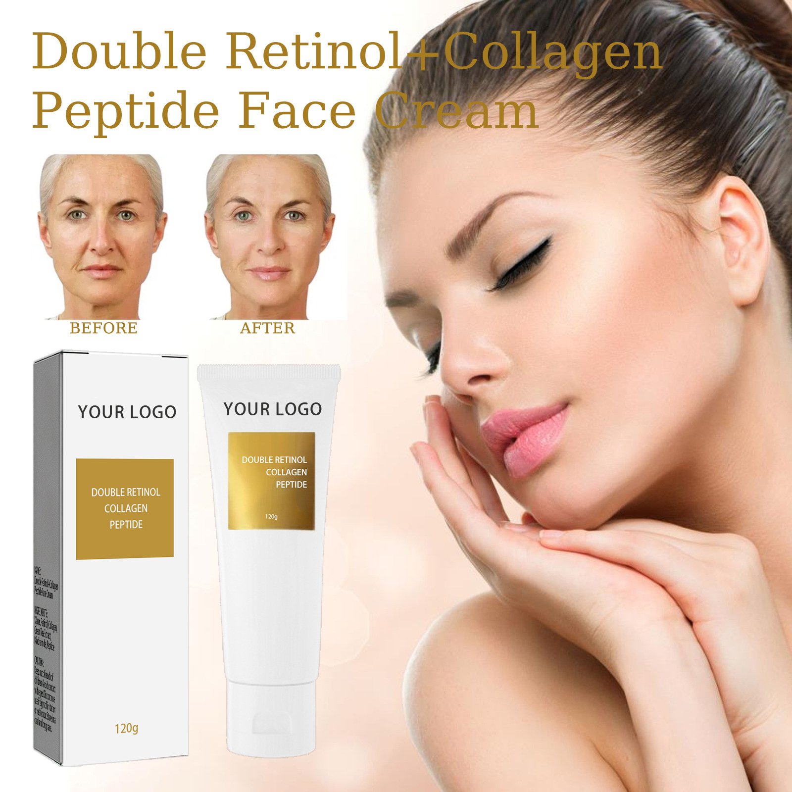 Wholesale Private Label Skincare Moisturizing Whitening Double Retinol Collagen Peptide Face Cream Anti Wrinkle Anti Aging Cream