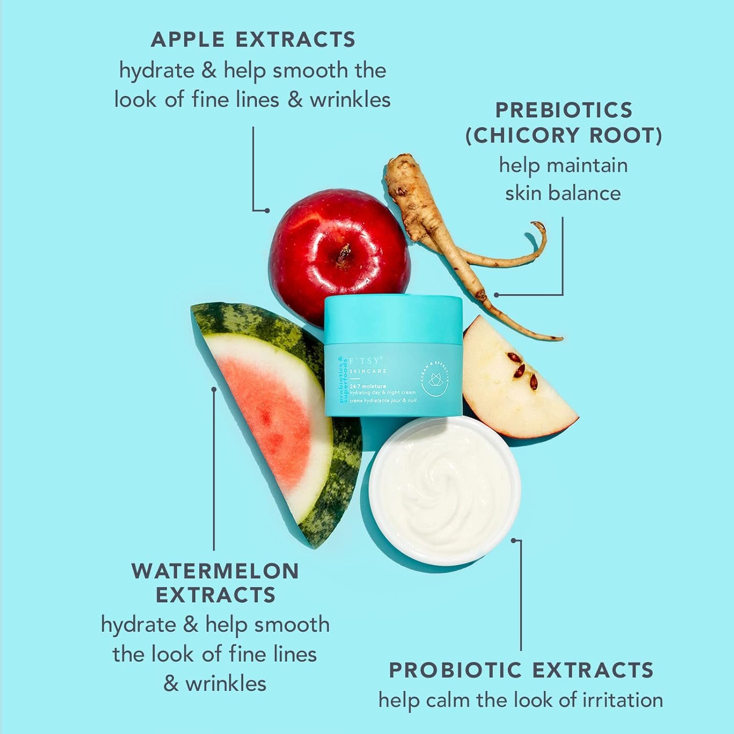 Private Label Skin Care 24-7 Hydrating Day Night Cream Anti-Aging Moisturizer Watermelon Blueberry Face Cream