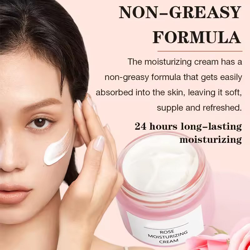 OEM ODM Long Lasting Hydration Damascus Rose Facial Moisturizer For Tightening Improve Roughness Skin Care Face Cream Lotion