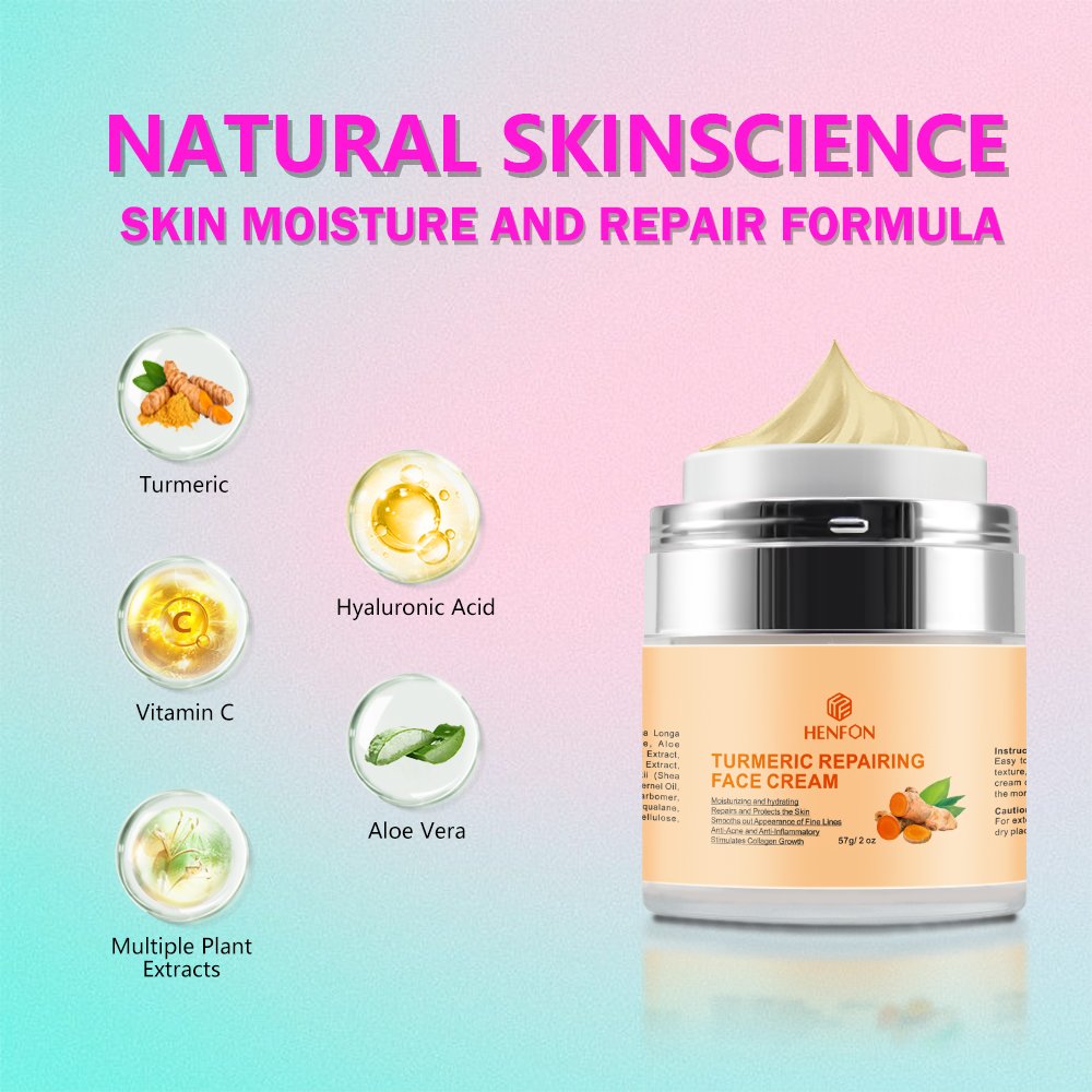 Private Label Turmeric Repairing Face Cream brightening ,Moisturizing And Hydrating Face Cream Reduce Acne And Dark Spots