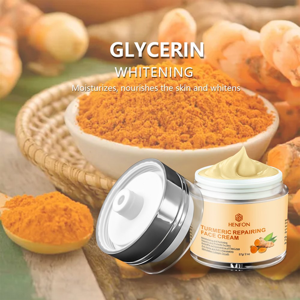 Private Label Turmeric Repairing Face Cream brightening ,Moisturizing And Hydrating Face Cream Reduce Acne And Dark Spots