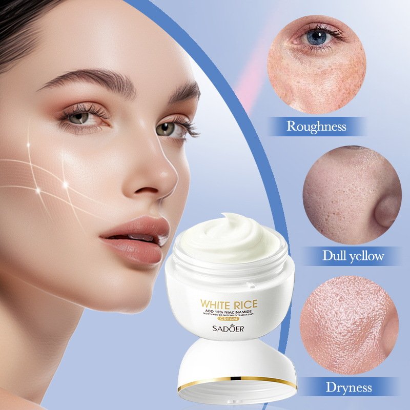 White rice nicotinamide skin brightening delicate anti wrinkle skin repairing face cream