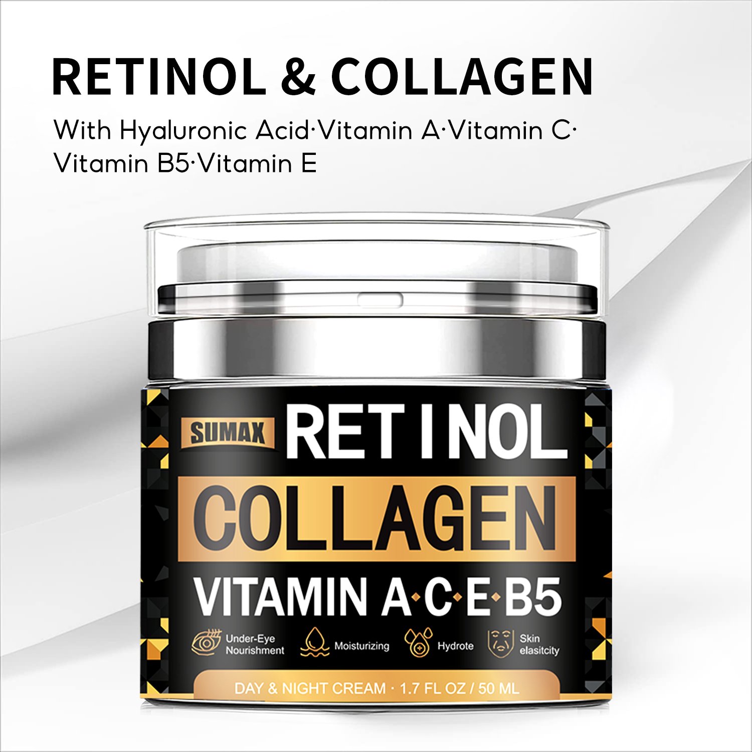 Sumax Mens Face Moisturizer Anti Aging Anti Wrinkle For Men Collagen Retinol Vitamin E Retinol Face Cream for Men