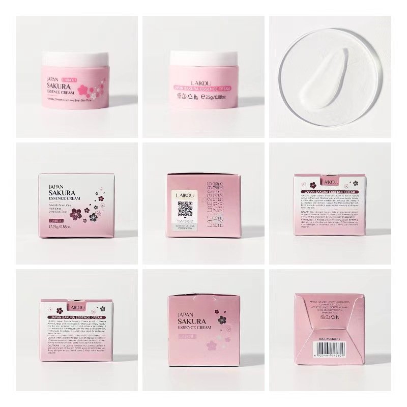 LAIKOU Cherry Blossom Extract essence face cream Moisturizing Cream Lighten Wrinkles and Brighten Skin face cream Skin Care