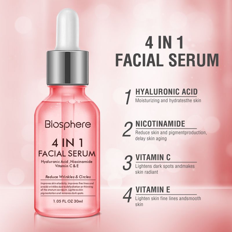 HALAL Private Label 4 IN 1Korean Vitamin C Niacinamide Whitening Anti Aging Skin Care Serum for Face
