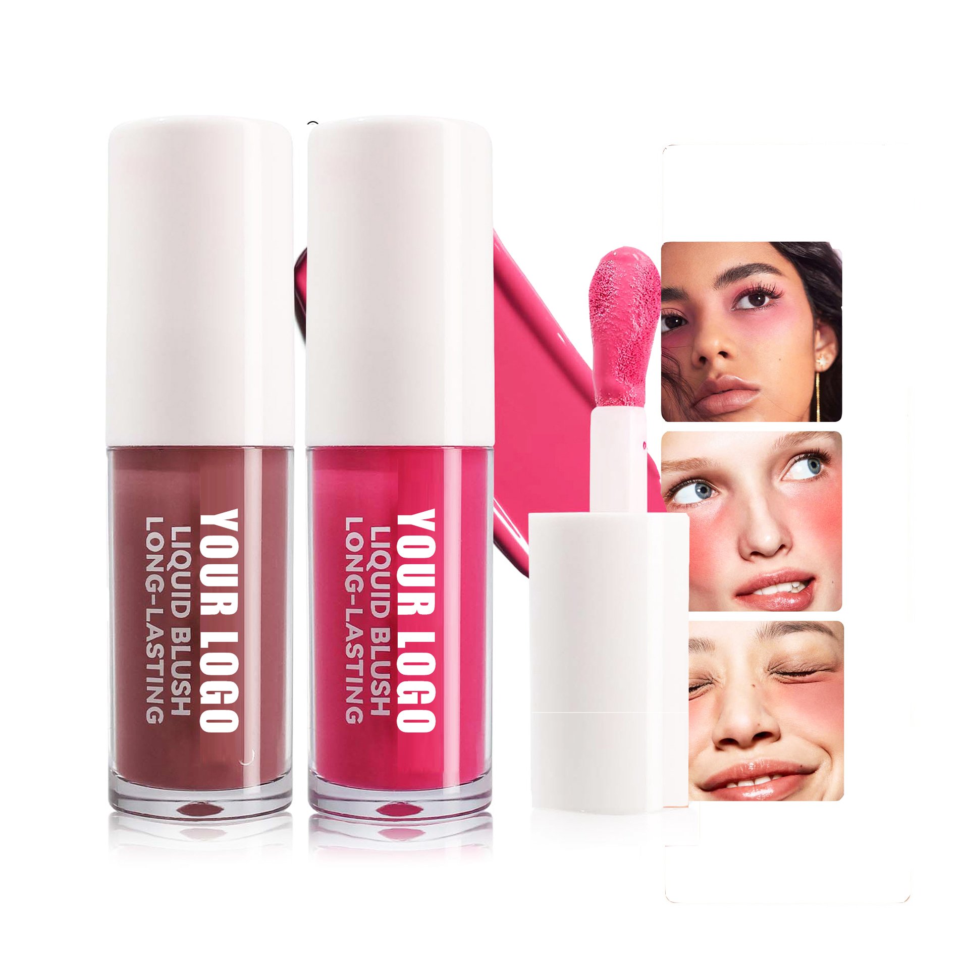 Custom Face Makeup High Pigment Silky Liquid Blush Cream Blush Matte Blush Liquid Contour Eyeshadow Lip Cheek Tint Eyes Makeup