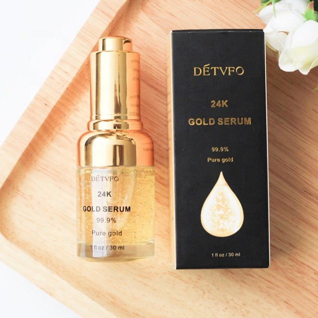Private Custom 24K Gold Hyaluronic Acid Shrinks Pores Anti- Aging Nicotinamide Skin Care Face Serum
