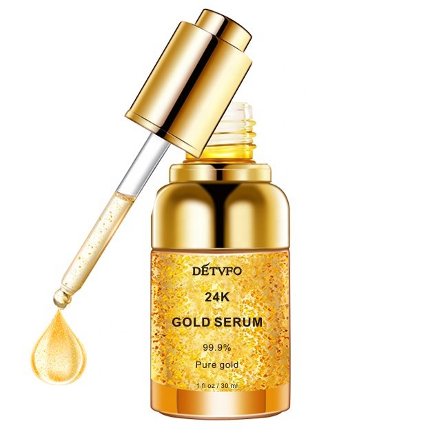 Private Custom 24K Gold Hyaluronic Acid Shrinks Pores Anti- Aging Nicotinamide Skin Care Face Serum