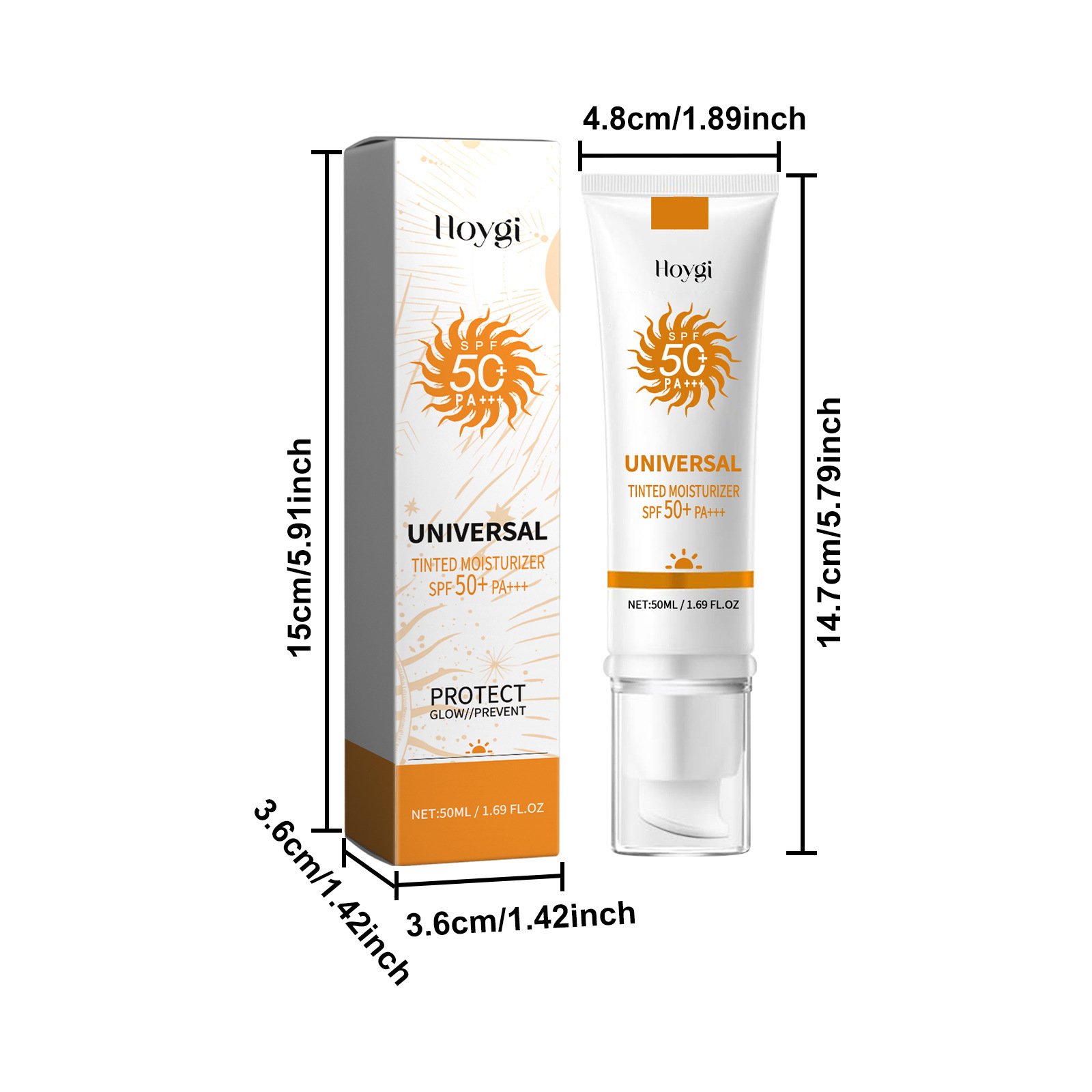 Hoygi SPF50 Sunblock Cream Moisturizer Whitening Waterproof Skin Protective Face Cream Sunscreen Cream