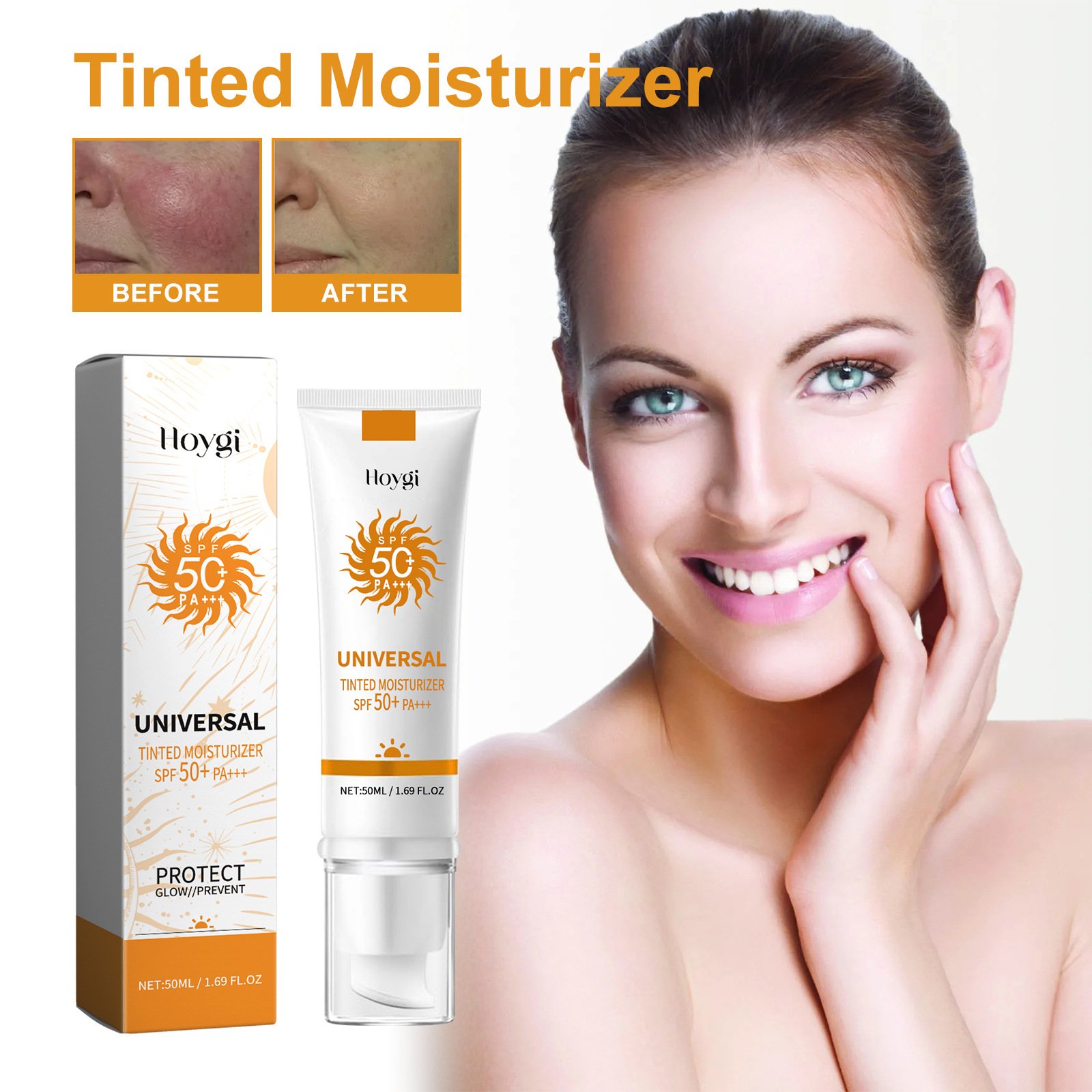 Hoygi SPF50 Sunblock Cream Moisturizer Whitening Waterproof Skin Protective Face Cream Sunscreen Cream