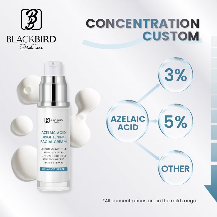 Private Label 5% 10% Azelaic Acid Brightening Facial Cream Lightening Whitening Moisturizing Anti Aging Beauty Face Cream Lotion