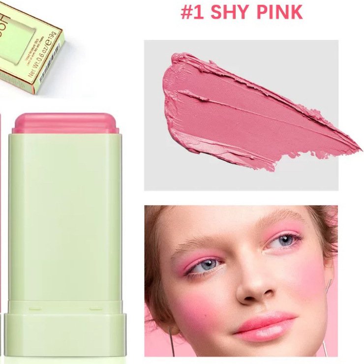 Natural Lightweight Moisturizer Blush Stick Cheek Lip Tint Waterproof Cream Silky Multiple Use Active Makeup Blush Stick
