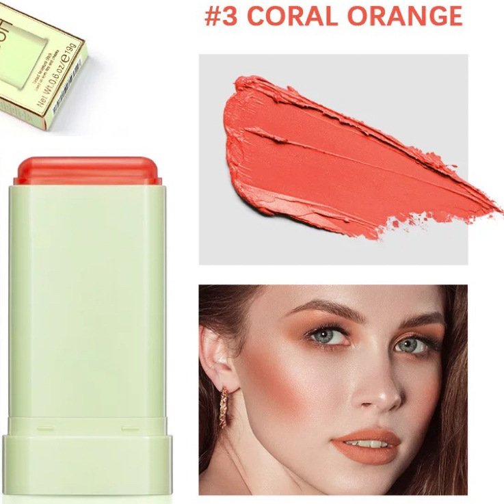 Natural Lightweight Moisturizer Blush Stick Cheek Lip Tint Waterproof Cream Silky Multiple Use Active Makeup Blush Stick