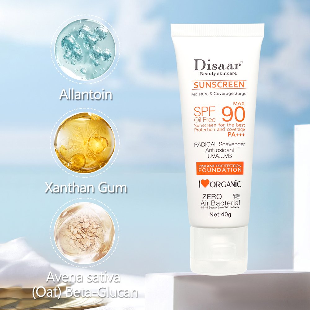 Disaar SPF 90 Sunblock Sunscreen Moisturizer Whitening Organic Sunscreen Face Cream Spf 90