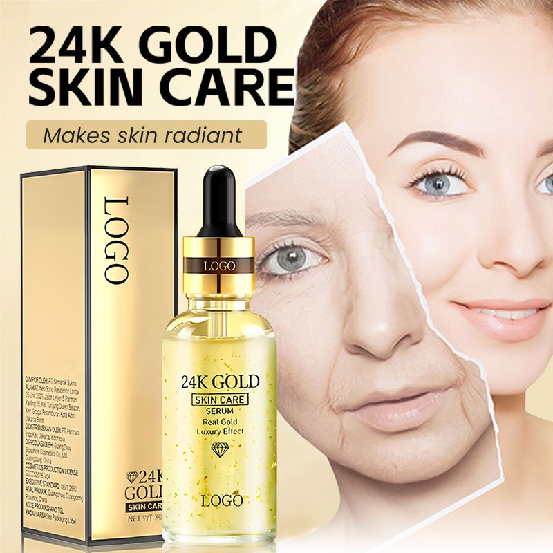 TIKTOK Skin Care Anti Aging 24k gold Serum Whitening Vitamin C Serum facial moisturizing skin whitening 24k pure gold serum