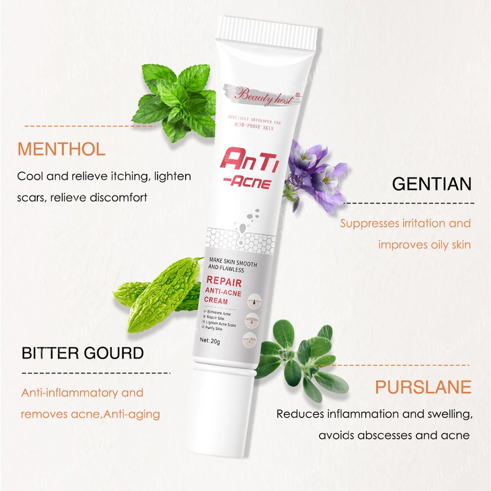 Skin Care Anti Acne Face Cream Natural Organic Private Label Most Effective Pimple Acne Removal Deep Repairing Face Cream