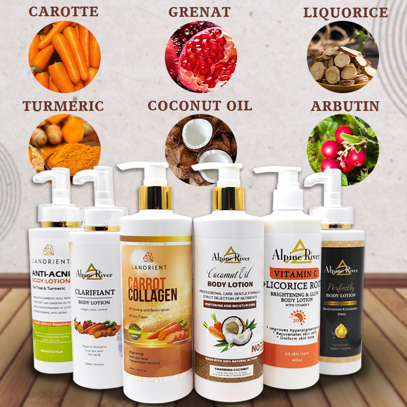 LANORIENT Body Care Products Natural Organic Vitamin C Skin Whitening Turmeric Removing Dark Spots Body Face Cream & Lotion