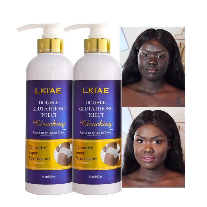 Bleanching lotion natural shea butter double-glutathion remove spots body moisturizing whitening body lotion cream to black skin